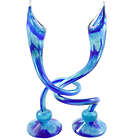 Embracing Candlesticks of Colorful Blown Glass