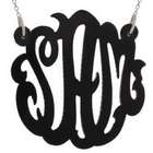 Black Acrylic Monogram Necklace