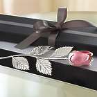 Elegant Silver-Plated Pink or Red Rose