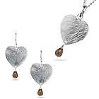 Sterling Silver Heart and Smokey Quartz Jewelry Ensemble