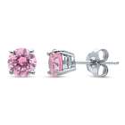 Sterling Silver Solitaire Stud Earrings with Swarovski Zirconia