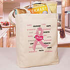 Personalized Hope and Love Breast Cancer Awareness Tote Bag