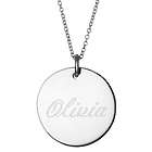 Personalized Round Tag Pendant in Silver