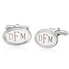 Personalized Oval Sterling Silver Cuff Links