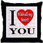 I Love You with All My Heart Throw Pillow