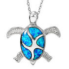 Sterling Silver Swimming Sea Turtle Necklace