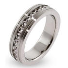 Unisex Stainless Steel CZ Eternity Band