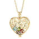Moon and Back Gold-Plated Heart Birthstone Locket