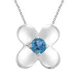 0.27cts Swiss Blue Topaz Solitaire Pendant in Silver