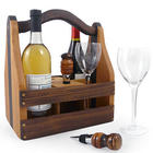 Handcrafted Convertible Beer and Wine Caddy with Bottle Stoppers