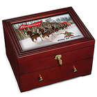 Budweiser Locking Wooden Strongbox with Clydesdale Horses