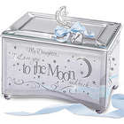 Mirrored Music Box for Daughter with Name Engraved Heart Charm
