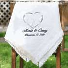Personalized Embroidered Heart Wedding Throw