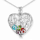 To the Moon and Back Silver Heart Birthstone Locket