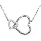 Interlocking Diamond Hearts Necklace in Sterling Silver