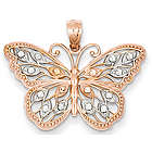 14 Karat Rose Gold Butterfly Pendant