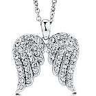 Sterling Silver Cubic Zirconia Angel Wings Necklace