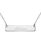 Birthday Diva Personalized Silver Name Bar Necklace