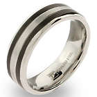 Men's Stainless Steel Band with Black Inlay Ring
