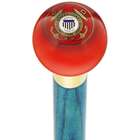 US Coast Guard Red Round Knob Cane with Ash Shaft