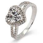 Sterling Silver Beautiful Heart Cubic Zirconia Promise Ring