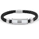 Love Is Love Black Leather & Steel Personalized Bracelet
