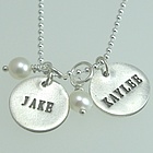 Personalized Hand Stamped Silver Necklace