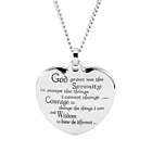 Personalized Stainless Steel Serenity Prayer Heart Pendant