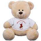 Teddy Bear in Personalized Christmas Stocking T-Shirt
