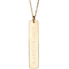 Custom Coordinate Vertical Gold Plated Bar Necklace