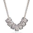 20" Diamond Barrel Bead Necklace in Sterling Silver