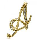 Gold Tone Initial Letter Brooch Pin