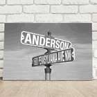 Personalized Black and White Street Sign Canvas Print