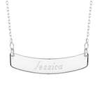 Silver Curved Name Bar Necklace