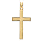 Satin-Finished Florentine Cross Pendant in 14K Yellow Gold
