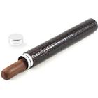 Brown Croco Leather One Finger Aluminum Cigar Tube