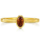 Oval Cut Citrine 10K Solid Yellow Gold Ring