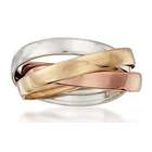 Tri-Color Rolling Band in 14kt Gold
