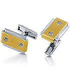 Gold Tone Stainless Steel Cufflinks with Slotted Screws