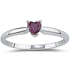 0.25 Ct Ruby Heart Ring in 14K White Gold