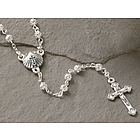 Baptism Rosary with Silver-toned Filigree Beads
