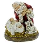 Kneeling Santa with Sleeping Babe Figurine