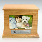 Personalized Small Cremation Urn with Horizontal Picture Frame