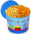 2 Gallons of Popcorn in Happy Birthday Tin
