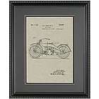 Harley Motorcycle 11x14 Patent Framed Art