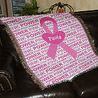 Breast Cancer Awareness Tapestry Throw Blanket