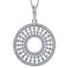 Sterling Silver and Cubic Zirconia Open Sun Necklace