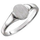 Lady's Oval Signet Ring in 14K White Gold