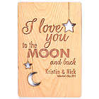 I Love You to the Moon and Back Personalized Wood Postcard