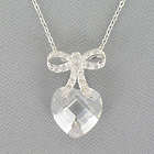 Heart and Bow Cubic Zirconia Necklace